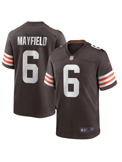 Men's Cleveland Browns Baker Mayfield Nike Brown Game Player Jersey 01