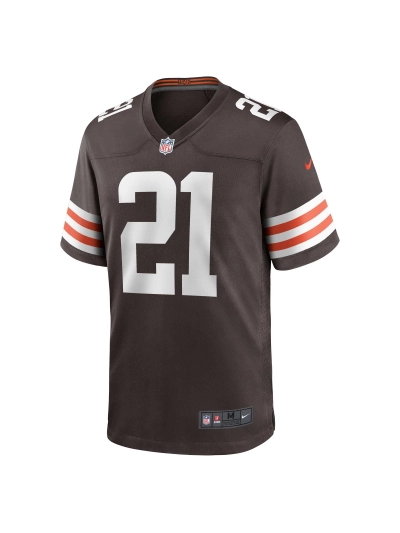 Men's Cleveland Browns Denzel Ward Nike Brown Game Jersey 02