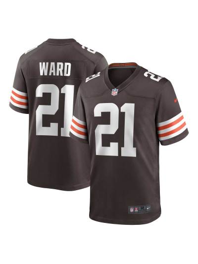 Men's Cleveland Browns Denzel Ward Nike Brown Game Jersey 01