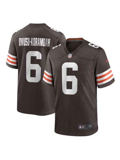 Men's Cleveland Browns Jeremiah Owusu-Koramoah Nike Brown Team Game Jersey 01