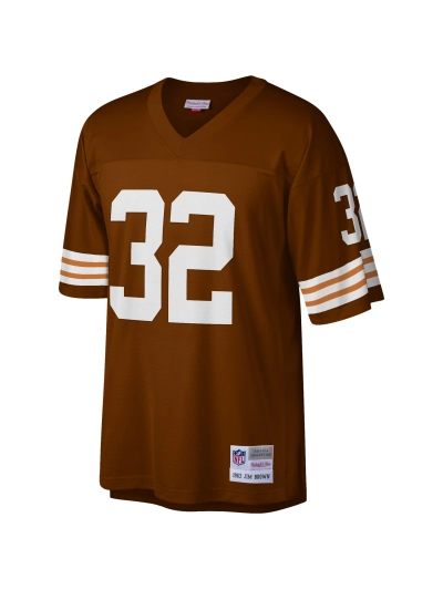 Men's Cleveland Browns Jim Brown Mitchell & Ness Brown Big & Tall 1963 Retired Player Replica Jersey 02