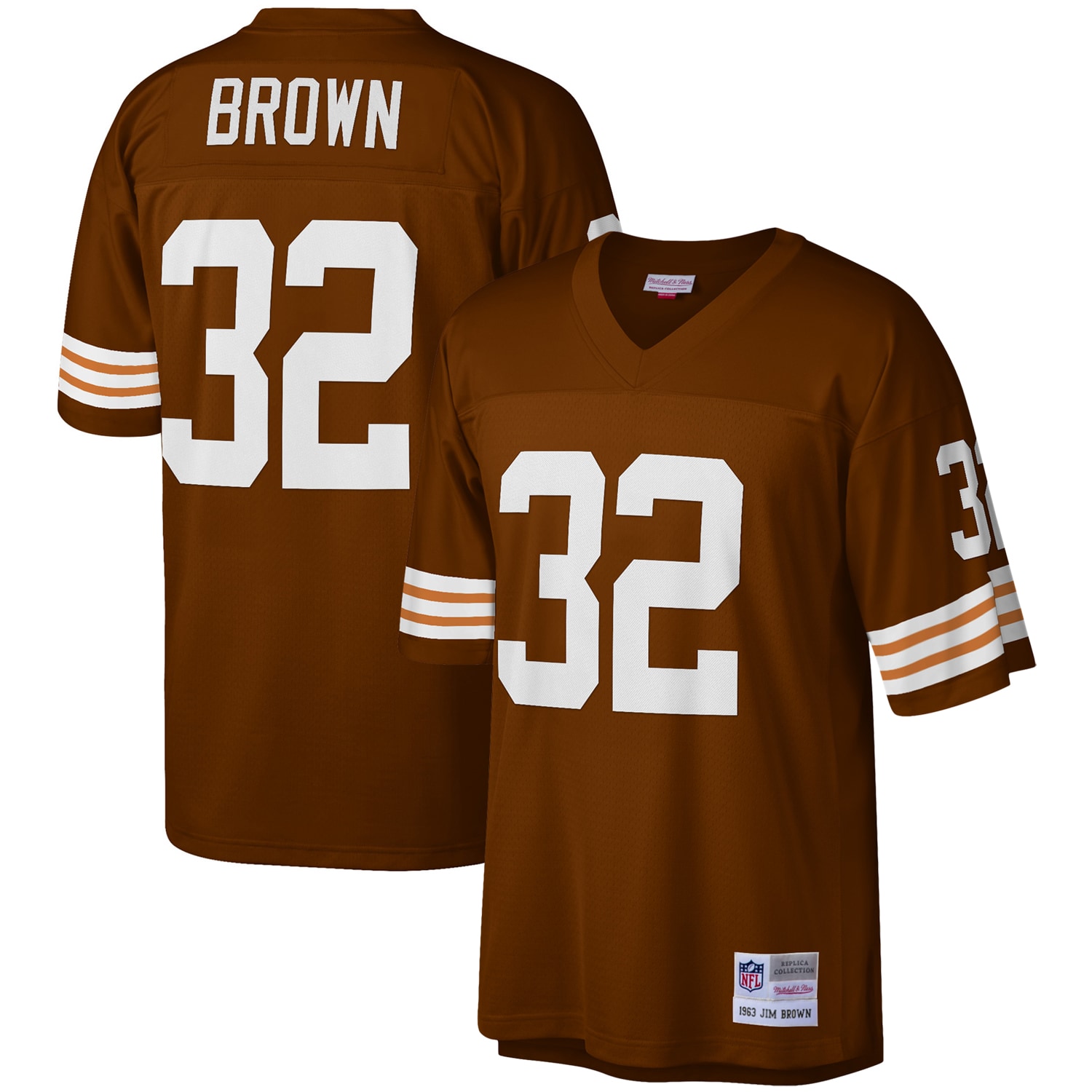 Men's Cleveland Browns Jim Brown Mitchell & Ness Brown Big & Tall 1963 Retired Player Replica Jersey