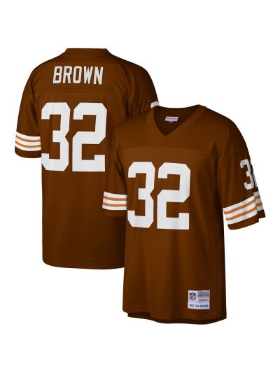 Men's Cleveland Browns Jim Brown Mitchell & Ness Brown Big & Tall 1963 Retired Player Replica Jersey 01