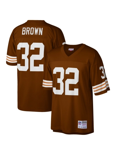 Men's Cleveland Browns Jim Brown Mitchell & Ness Brown Big & Tall 1963 Retired Player Replica Jersey 01