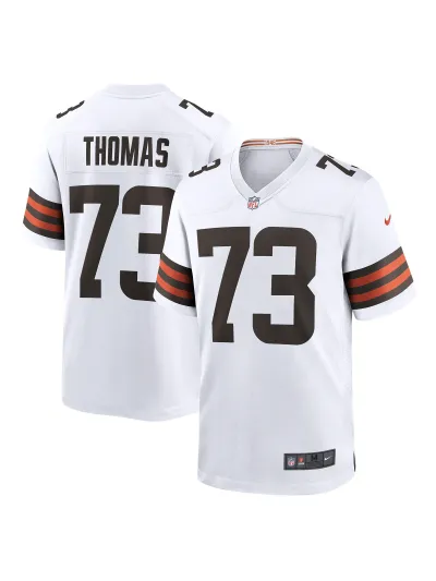 Men's Cleveland Browns Joe Thomas Nike White Retired Game Player Jersey 01
