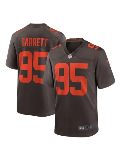 Men's Cleveland Browns Myles Garrett Nike Brown Alternate Game Jersey 01