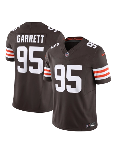 Men's Cleveland Browns Myles Garrett Nike Brown Vapor F.U.S.E. Limited Jersey 01
