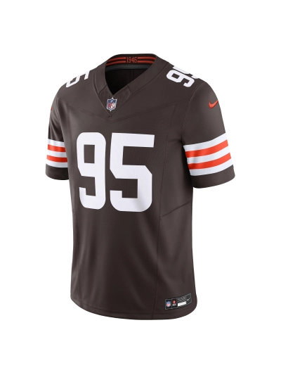 Men's Cleveland Browns Myles Garrett Nike Brown Vapor F.U.S.E. Limited Jersey 02
