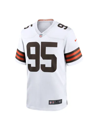 Men's Cleveland Browns Myles Garrett Nike White Away Game Jersey 02