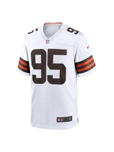 Men's Cleveland Browns Myles Garrett Nike White Away Game Jersey 02