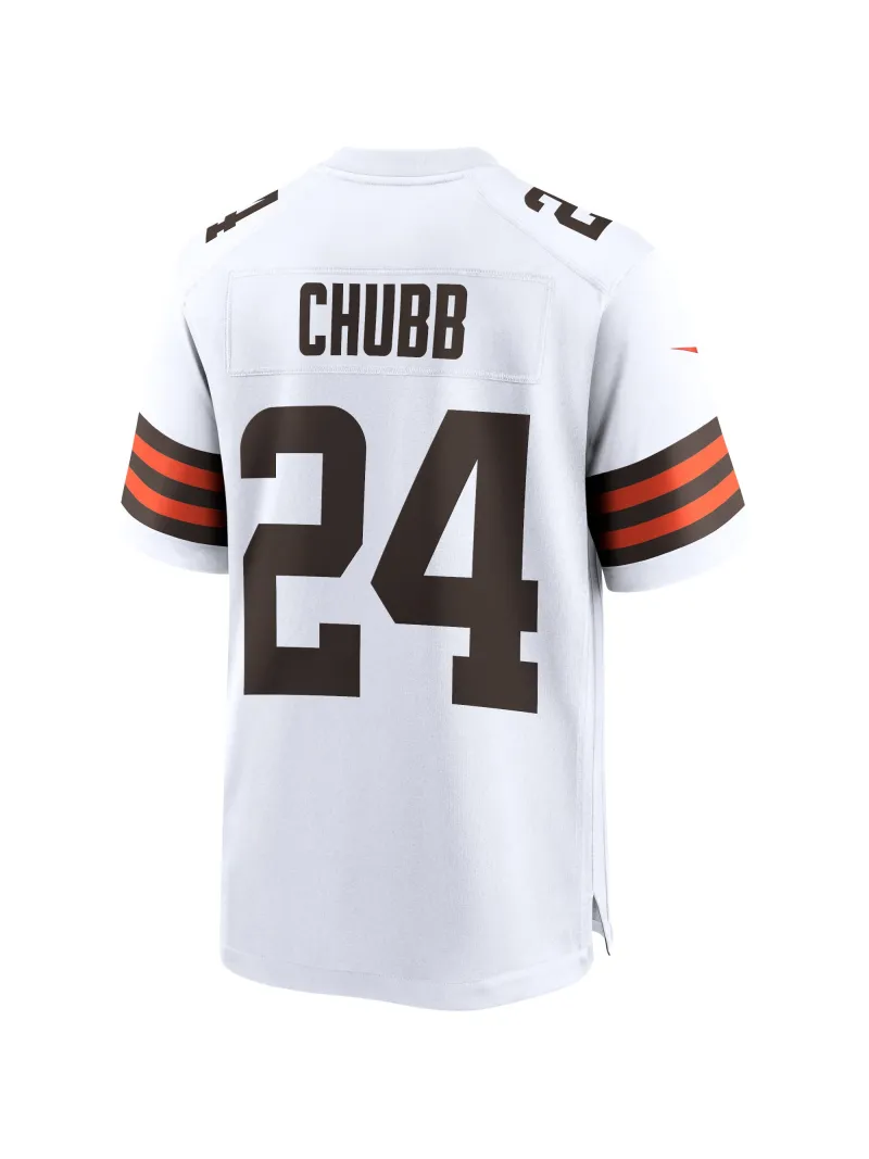 Men's Cleveland Browns Nick Chubb Nike White Game Jersey