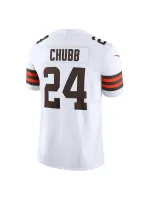 Men's Cleveland Browns Nick Chubb Nike White Vapor F.U.S.E. Limited Jersey-Black