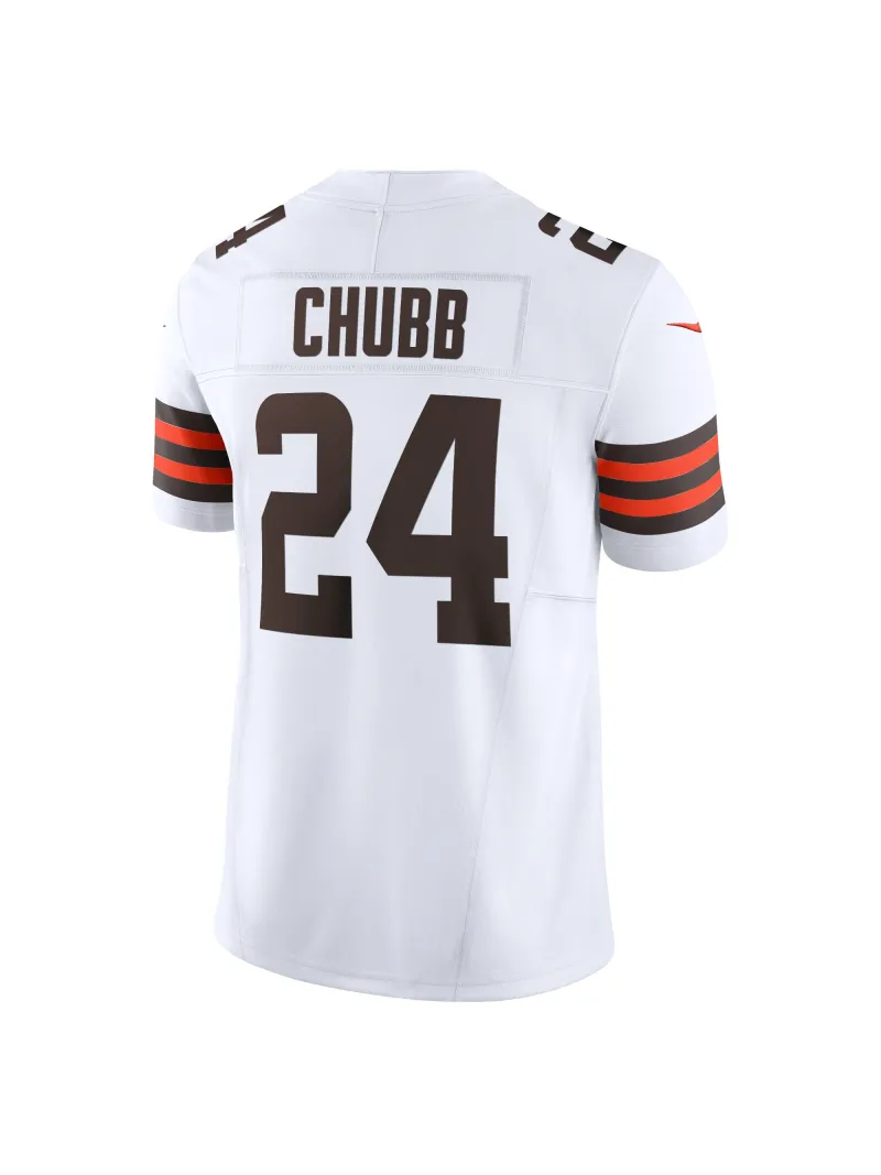 Men's Cleveland Browns Nick Chubb Nike White Vapor F.U.S.E. Limited Jersey-Black