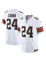 Men's Cleveland Browns Nick Chubb Nike White Vapor F.U.S.E. Limited Jersey-Black