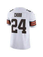 Men's Cleveland Browns Nick Chubb Nike White Vapor Limited Jersey