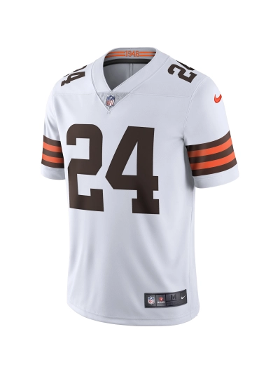 Men's Cleveland Browns Nick Chubb Nike White Vapor Limited Jersey 02