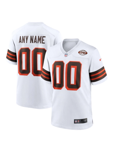 Men's Cleveland Browns Nike White 1946 Collection Alternate Custom Jersey 01