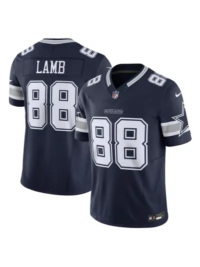Men's Dallas Cowboys CeeDee Lamb Nike Navy Vapor F.U.S.E. Limited Jersey-Grey 88 01