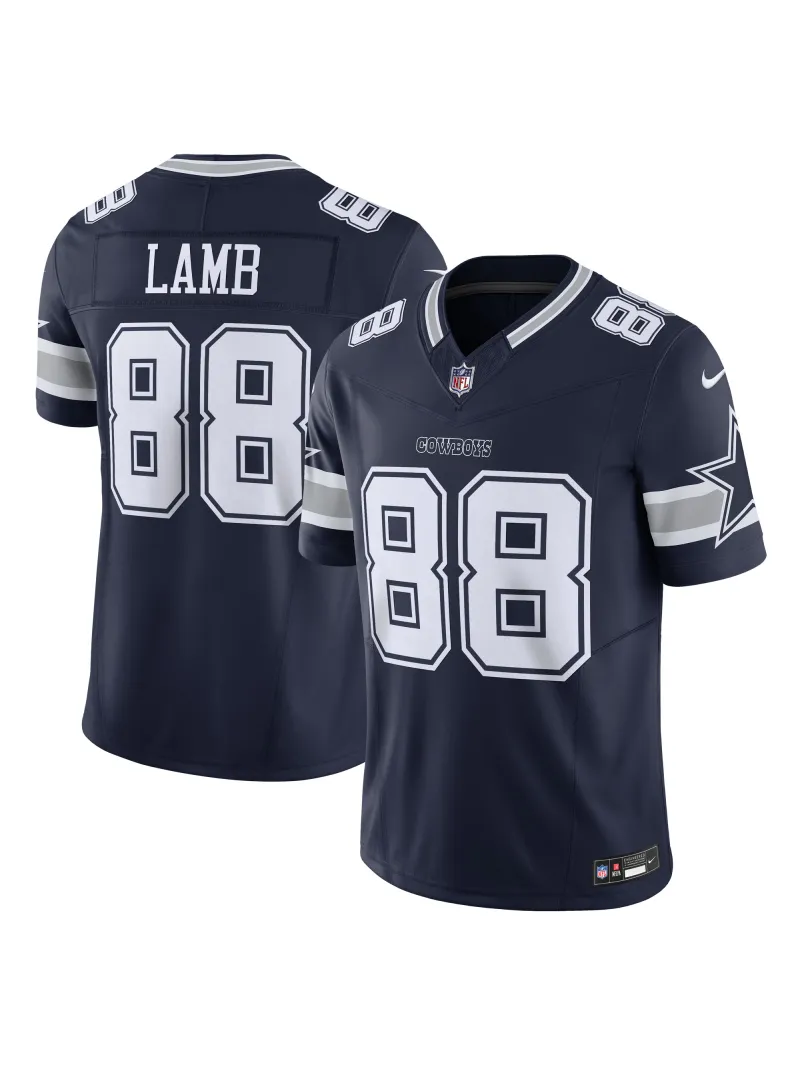 Men's Dallas Cowboys CeeDee Lamb Nike Navy Vapor F.U.S.E. Limited Jersey-Grey 88