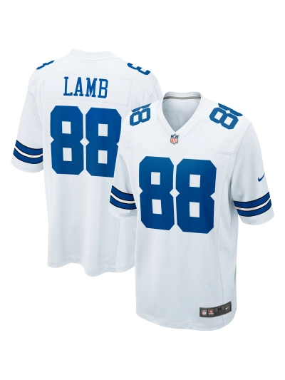 Men's Dallas Cowboys CeeDee Lamb Nike White Game Team Jersey 01