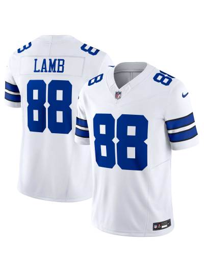 Men's Dallas Cowboys CeeDee Lamb Nike White Vapor F.U.S.E. Limited Jersey-Blue 88 01