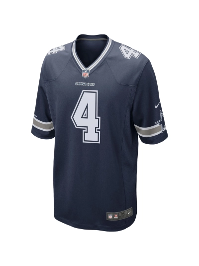 Men's Dallas Cowboys Dak Prescott Nike Navy Game Team Jersey 02