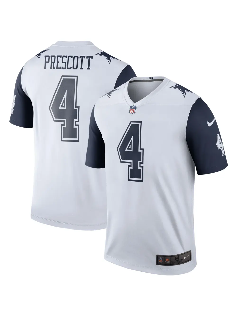 Men's Dallas Cowboys Dak Prescott Nike White Color Rush Legend Player Jersey