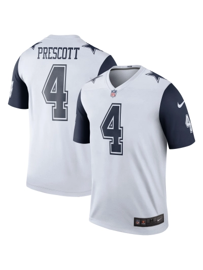 Men's Dallas Cowboys Dak Prescott Nike White Color Rush Legend Player Jersey 01