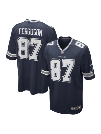 Men's Dallas Cowboys Jake Ferguson Nike Navy Game Jersey 01