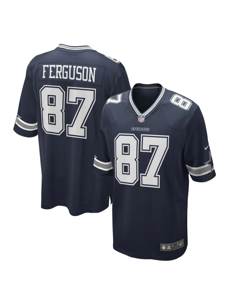 Men's Dallas Cowboys Jake Ferguson Nike Navy Game Jersey