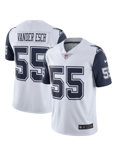 Men's Dallas Cowboys Leighton Vander Esch White Nike Color Rush Vapor Limited Jersey 01