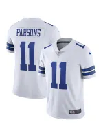 Men's Dallas Cowboys Micah Parsons Nike White Vapor F.U.S.E. Limited Jersey-Blue 11