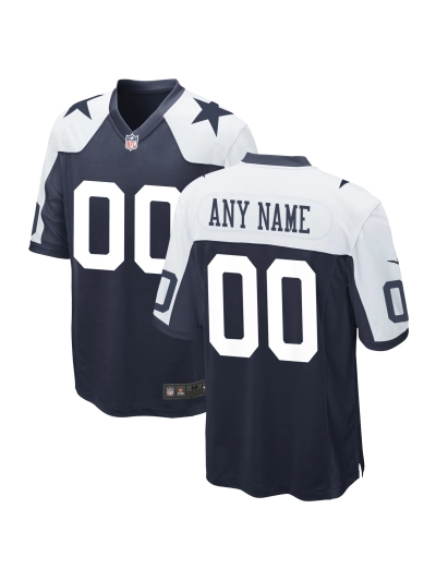 Men's Dallas Cowboys Nike Navy Alternate Custom Game Jersey 01