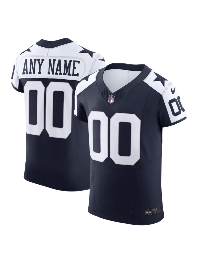 Men's Dallas Cowboys Nike Navy Vapor F.U.S.E. Elite Custom Jersey 01