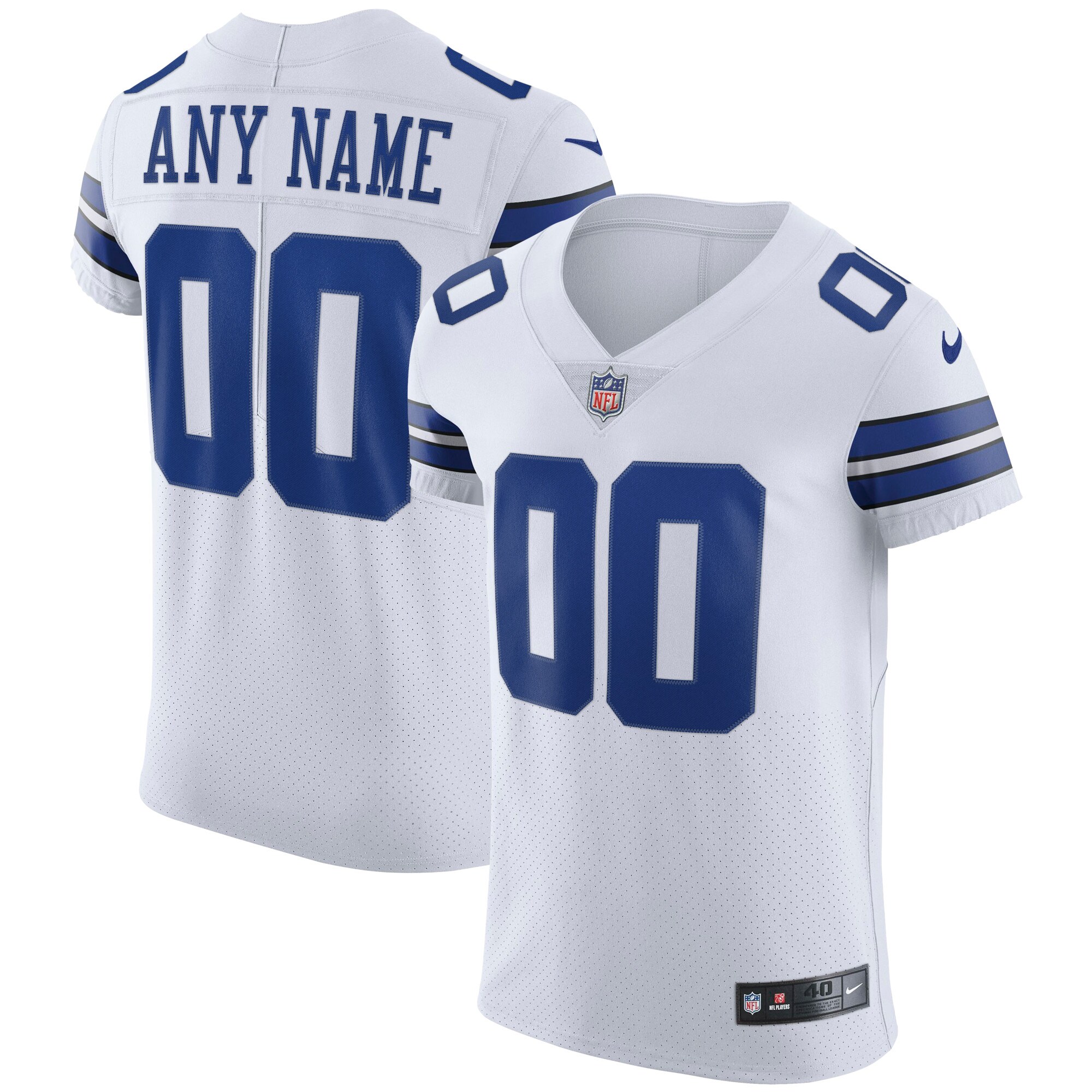 Men's Dallas Cowboys Nike White Vapor F.U.S.E. Elite Custom Jersey