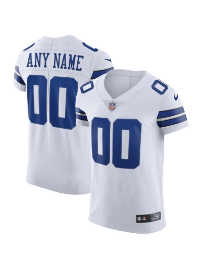 Men's Dallas Cowboys Nike White Vapor F.U.S.E. Elite Custom Jersey 01