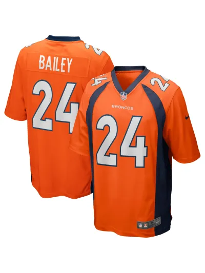Men's Denver Broncos Champion Bailey Nike Orange Game Retired Player Jersey 01