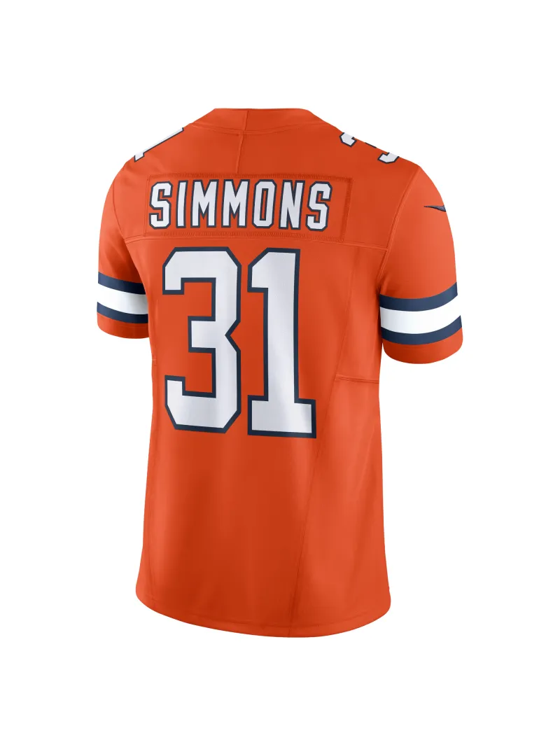 Men's Denver Broncos Justin Simmons Nike Orange Vapor FUSE Limited Jersey