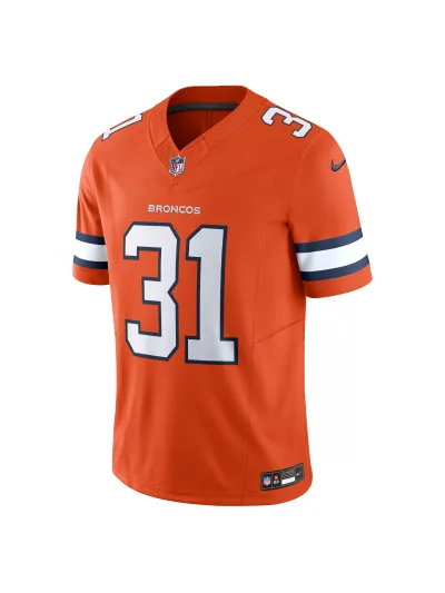Men's Denver Broncos Justin Simmons Nike Orange Vapor FUSE Limited Jersey 02