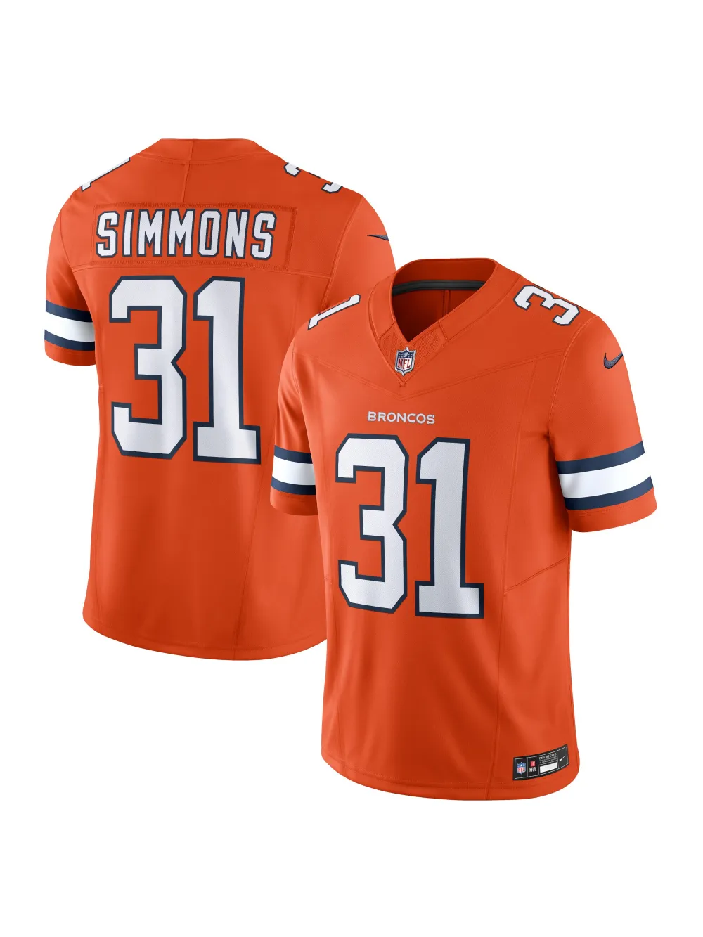 Men's Denver Broncos Justin Simmons Nike Orange Vapor FUSE Limited Jersey