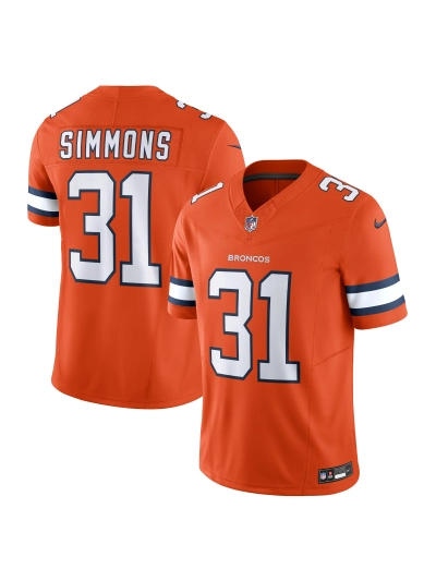 Men's Denver Broncos Justin Simmons Nike Orange Vapor FUSE Limited Jersey 01