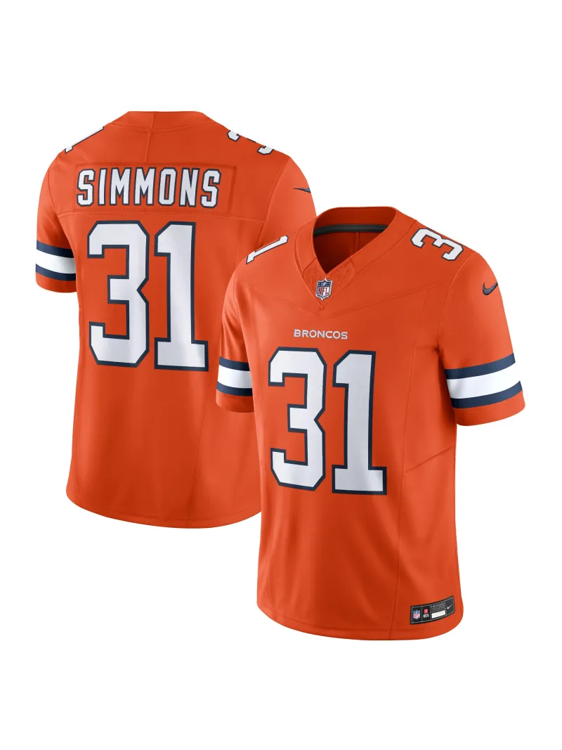 Men's Denver Broncos Justin Simmons Nike Orange Vapor FUSE Limited Jersey