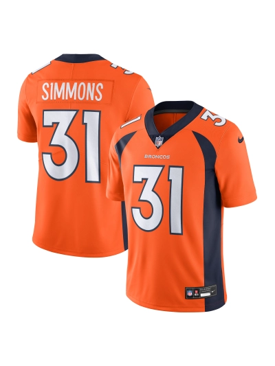 Men's Denver Broncos Justin Simmons Nike Orange Vapor Untouchable Limited Edition Jersey 01