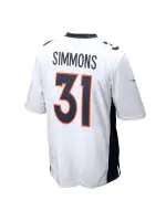 Men's Denver Broncos Justin Simmons Nike White Game Jersey