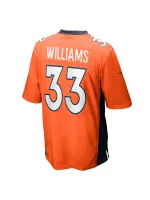 Men's Denver Broncos Javonte Williams Nike Orange Players Game Jersey