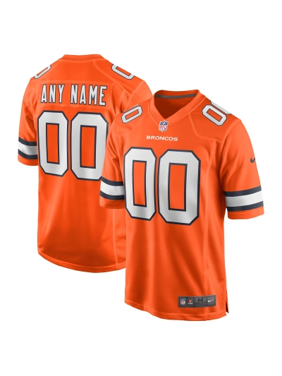 Men's Denver Broncos Nike Orange Alternate Custom Game Jersey 01