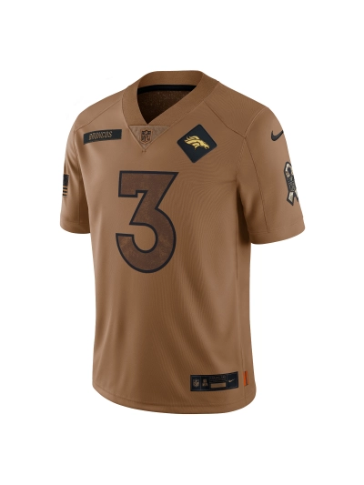 Men's Denver Broncos Russell Wilson Nike Brown 2023 Salute To Service Limited Edition Jersey 02