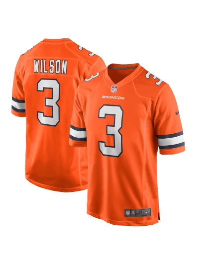 Men's Denver Broncos Russell Wilson Nike Orange Alternate Game Jersey 01