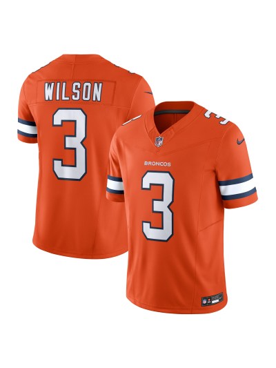 Men's Denver Broncos Russell Wilson Nike Orange Vapor FUSE Limited Jersey 01