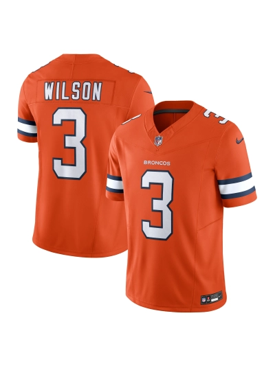 Men's Denver Broncos Russell Wilson Nike Orange Vapor FUSE Limited Jersey 01